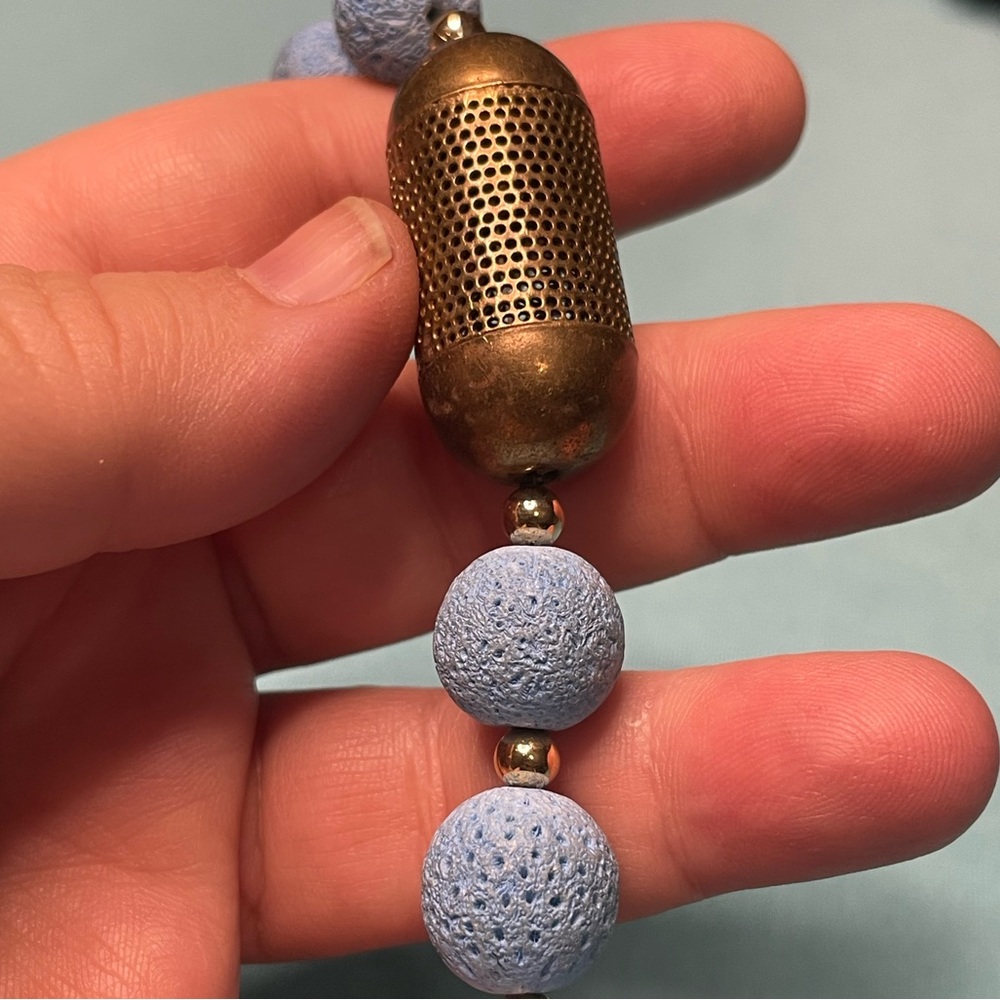 Blue Dyed Coral Statement Necklace - Picture 5 of 5